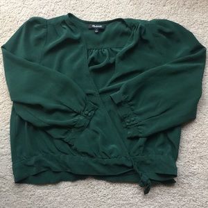 Madewell silk wrap top